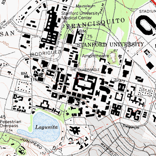 Topographic Map of Margaret Jacks Hall, CA