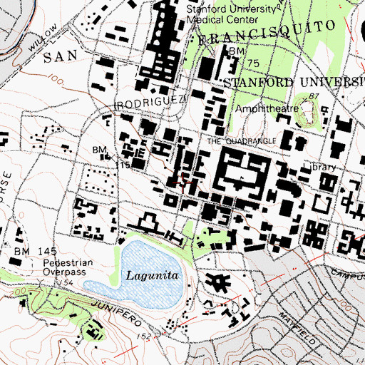 Topographic Map of McCullough Hall, CA