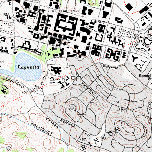Topographic Map of Pierce Mitchell Houses, CA