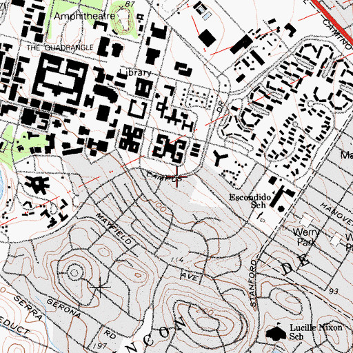 Topographic Map of Raines Houses, CA