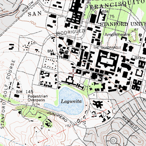 Topographic Map of Roble Gymnasium, CA