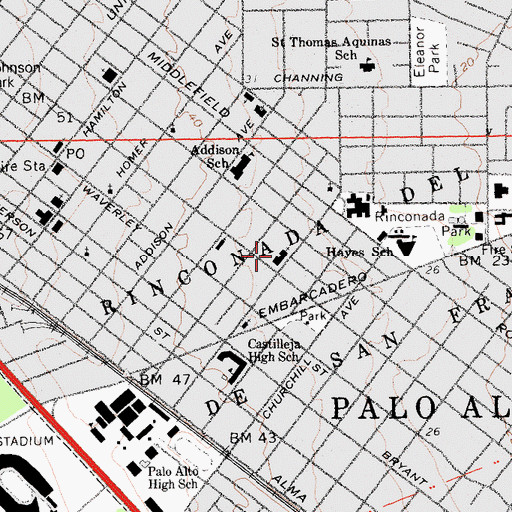 Topographic Map of Saint Anns Chapel, CA