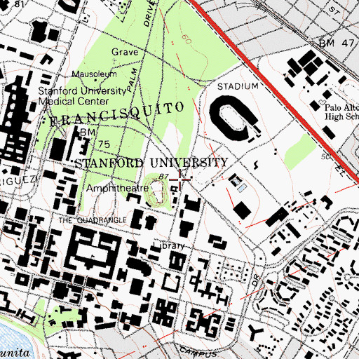 Topographic Map of Sam McDonald Track House, CA