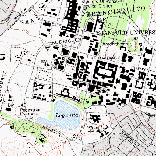 Topographic Map of Skilling Hall, CA