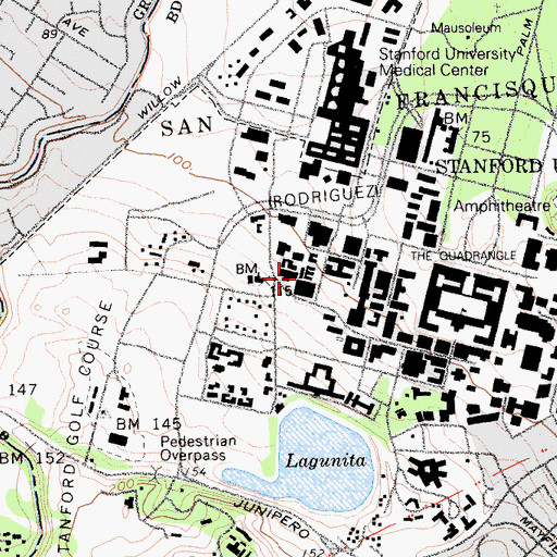 Topographic Map of Spruce Hall, CA