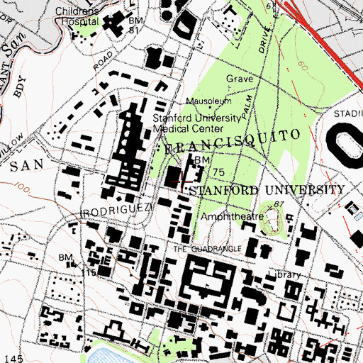 Topographic Map of Stanford Museum, CA