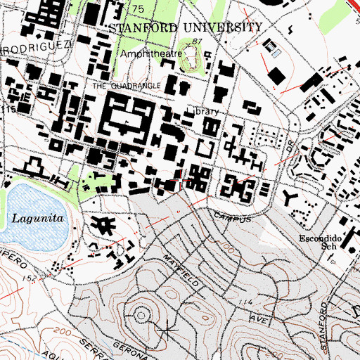 Topographic Map of Stern Hall, CA