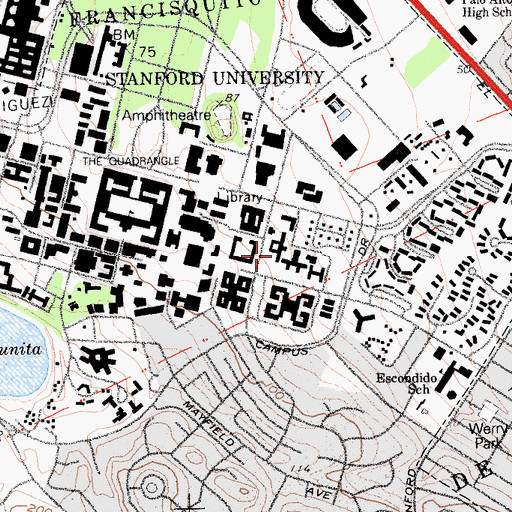 Topographic Map of Toyon Hall, CA