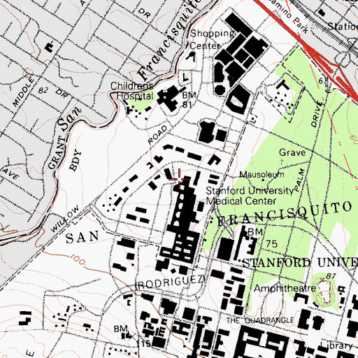 Topographic Map of Welch Road Professional Center, CA