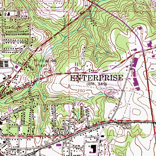 Topographic Map of Enterprise Post Office, AL
