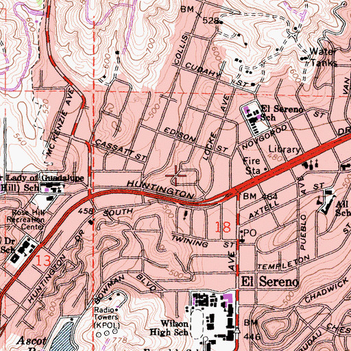 Topographic Map of Baird Park, CA
