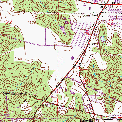 Topographic Map of Daleville Post Office, AL