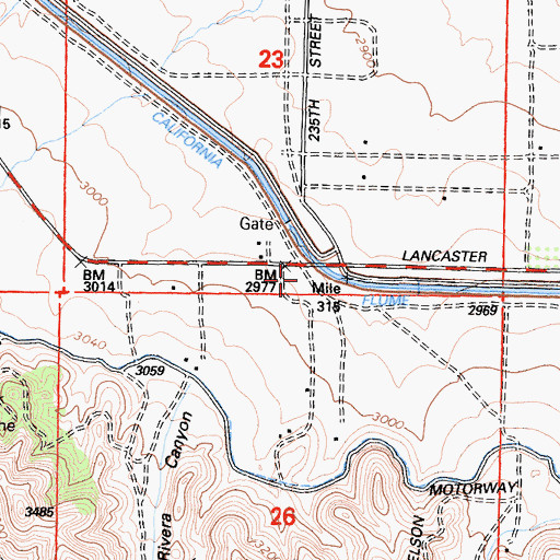 Topographic Map of Belle Louise Ranch (historical), CA