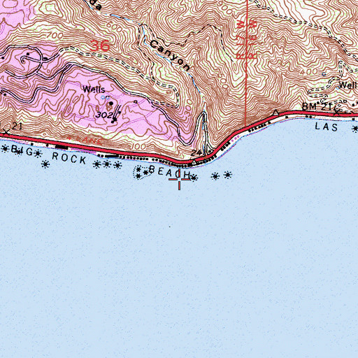 Topographic Map of Big Rock, CA