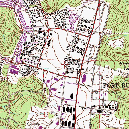 Topographic Map of Fort Rucker Post Office, AL