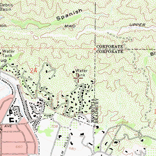Topographic Map of Canyon Tuberculosis Preventatorium (historical), CA
