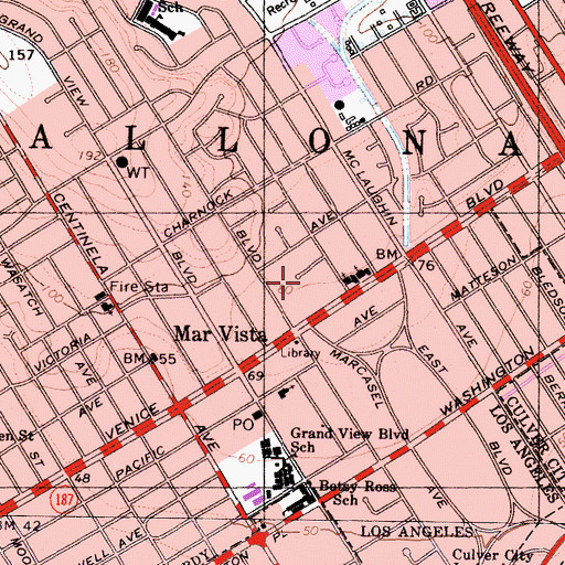 Topographic Map of Casa Del Mar Sanitarium (historical), CA