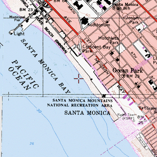 Topographic Map of Crystal Pier (historical), CA