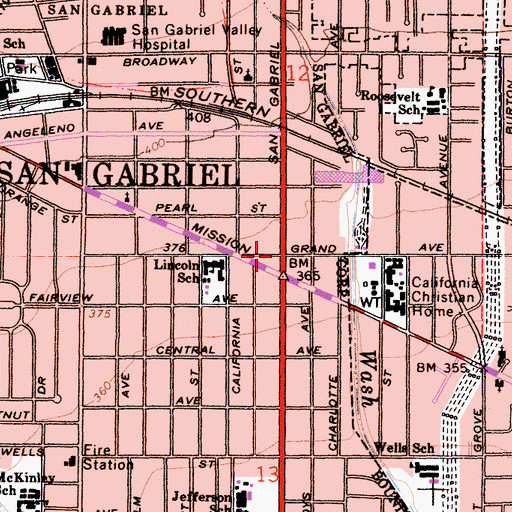 Topographic Map of East San Gabriel, CA