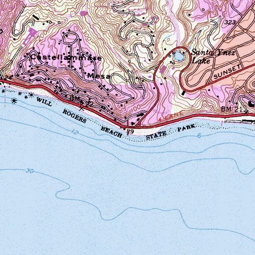 Topographic Map of Inceville, CA