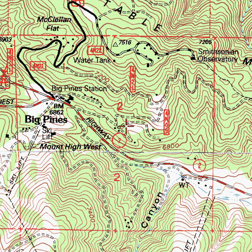 Topographic Map of Kare Camp Campground, CA