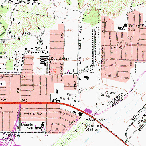Topographic Map of Las Lomas, CA