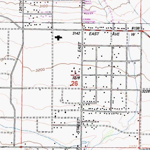 Topographic Map of Longview, CA