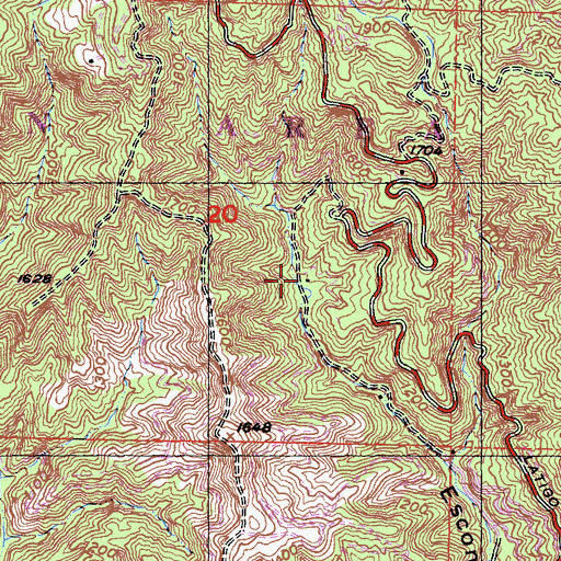 Topographic Map of Oak Hill, CA