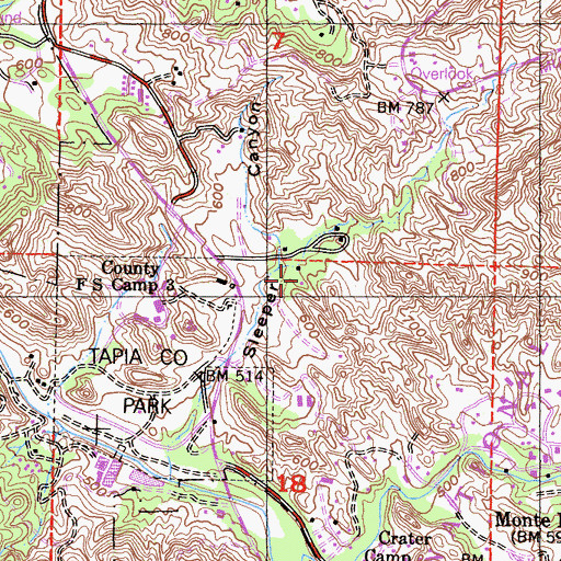 Topographic Map of Perral Rancho, CA