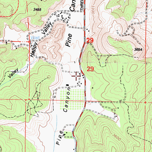 Topographic Map of Pine Store, CA