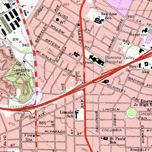 Topographic Map of Pomona Junction (historical), CA