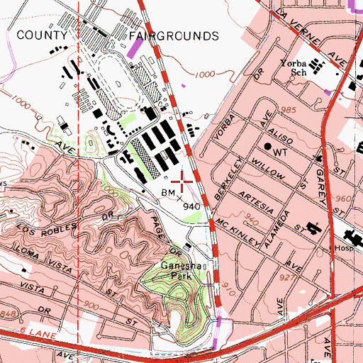 Topographic Map of Ganesha Junction (historical), CA