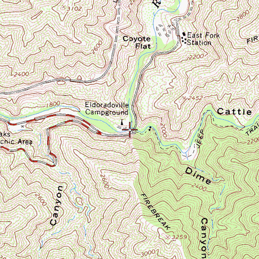Topographic Map of San Gabriel Guard Station (historical), CA