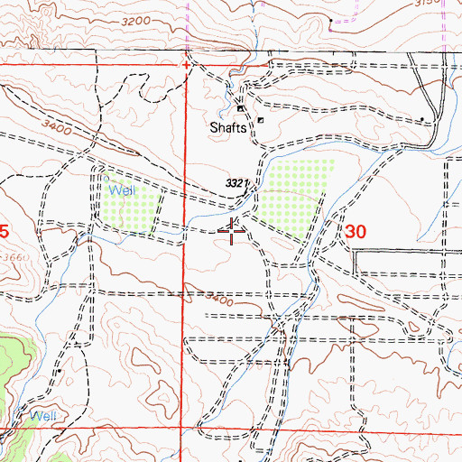 Topographic Map of Saunders Ranch, CA
