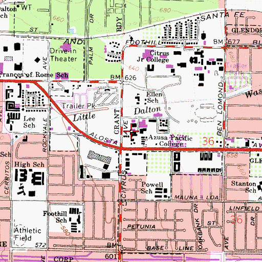 Topographic Map of Scott School (historical), CA
