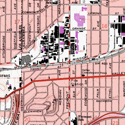 Topographic Map of Shorb, CA