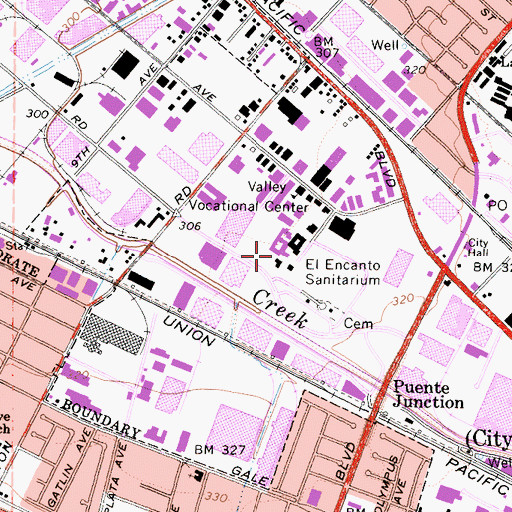 Topographic Map of Temple Ranch (historical), CA