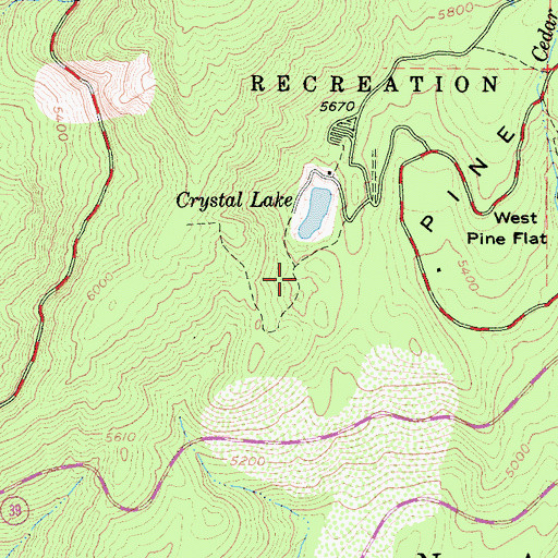 Topographic Map of Wawona Lodge (historical), CA