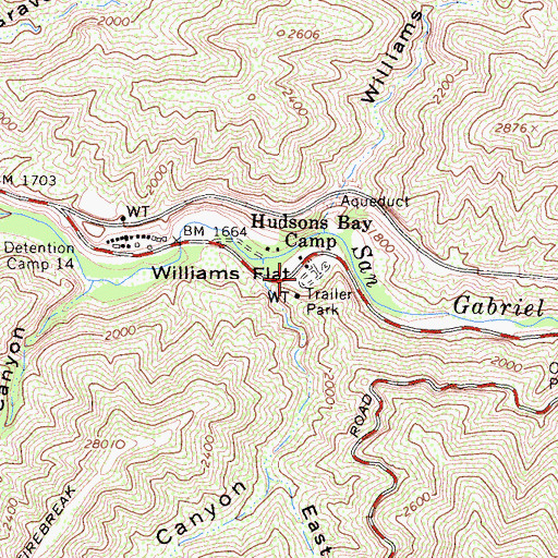 Topographic Map of Williams Camp, CA