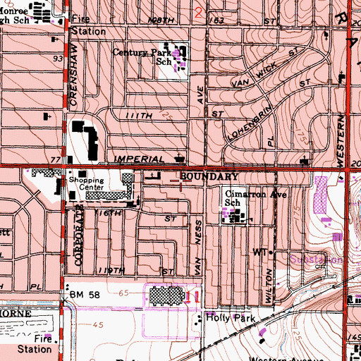 Topographic Map of Belle View Country Club (historical), CA
