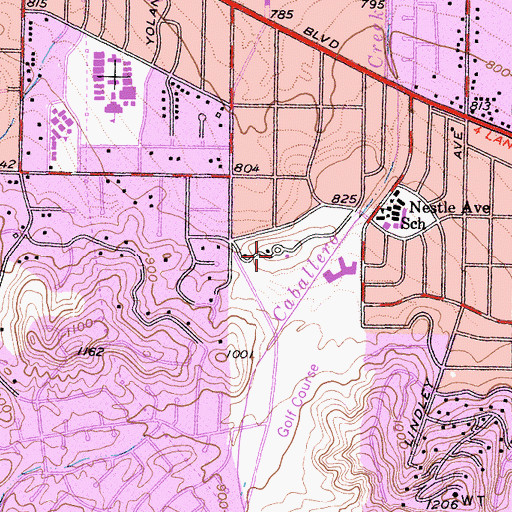 Topographic Map of Caballero Country Club, CA