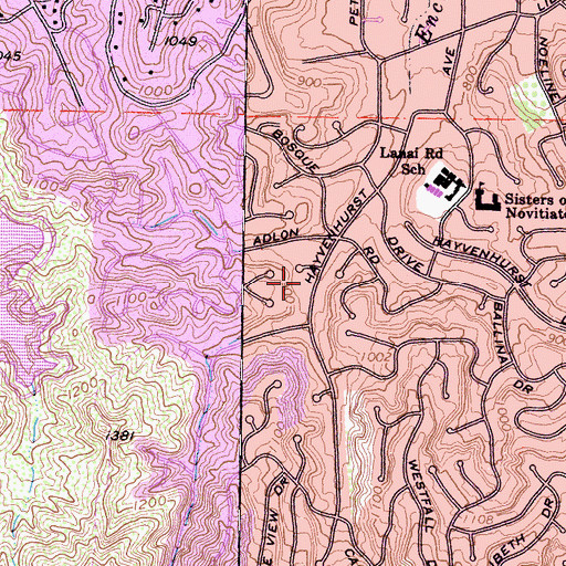 Topographic Map of Encino Country Club (historical), CA