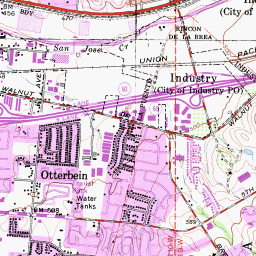 Topographic Map of Fairview School (historical), CA