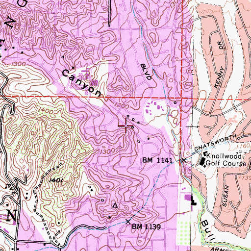 Topographic Map of Glenmore Ranch (historical), CA