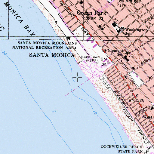 Topographic Map of Ocean Park Pier (historical), CA