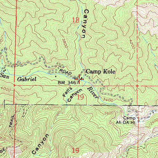 Topographic Map of Valley Forge Lodge (historical), CA