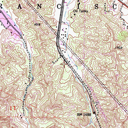 Topographic Map of Waltz, CA