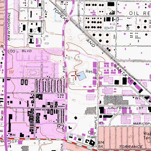 Topographic Map of Dominguez Reservoir, CA