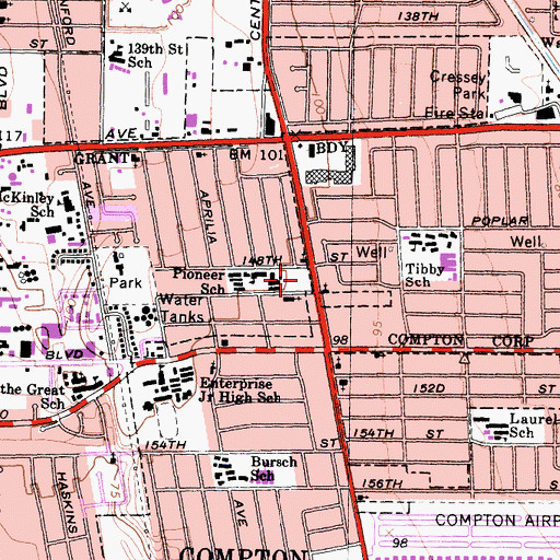 Topographic Map of Enterprise School (historical), CA