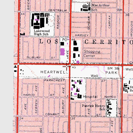 Topographic Map of Llewellyn School (historical), CA